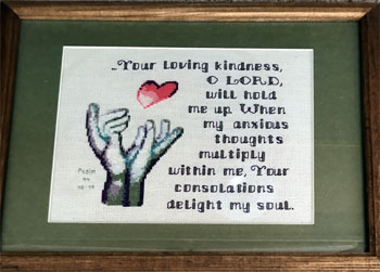 Hold Me Up stitched by Melinda Heim